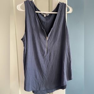 Green envelope blue sleeveless top